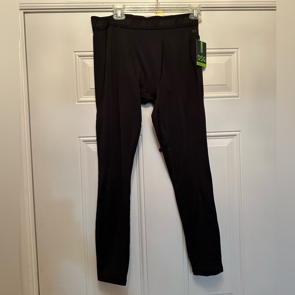 NWT DSG black men’s large cold weather compression tights with pocket for phone